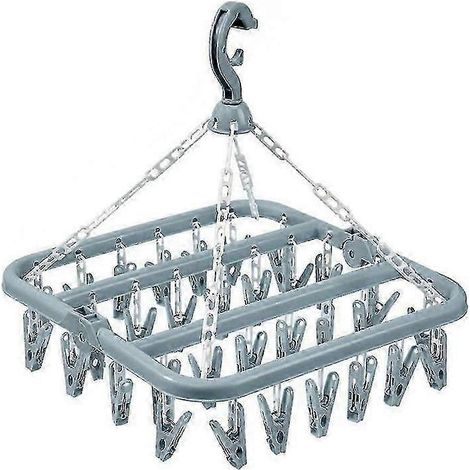 Portant à vêtements pliable à 32 pinces (1/5)