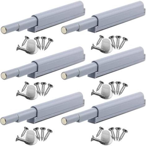 loquets de porte magnétiques à libération tactile pour placard, vitrine, par pression pour ouvrir/fermer la porte avec une seule touche (6 pièces) (1/5)