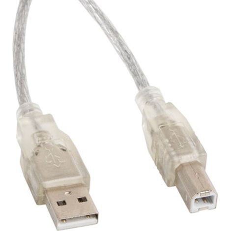 Câble USB 2.0 Lanberg AM-BM Ferrite 5m Transparent (1/2)