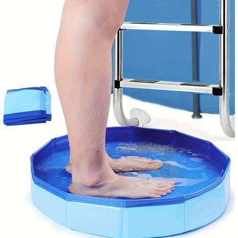 Lavapiés plegable e inflable, entrada portátil para piscinas para mantener los pies limpios, para piscinas elevadas y accesorios de piscina (1/5)