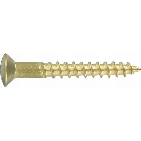10 vis bois tête fraisée bombée fendue DIN95 laiton - Diamètre 4 mm - Longueur 35 mm mm