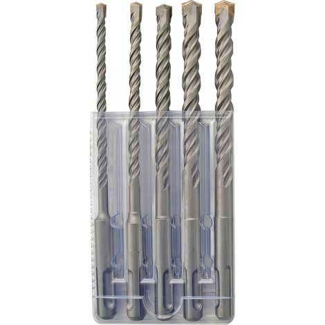 Coffret de 5 forets béton 2 Taillants SDS+ D. 5, 6, 8, 10, 12 x LT. 160 mm - FORETS5B - Alsafix