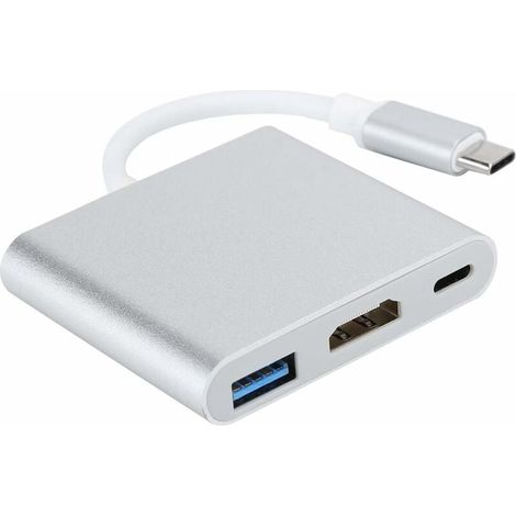 Green Mobility-Adaptateur HDMI  USB C,  3 en 1 Type C Adaptateur USB 3.1 vers USB-C 4K USB 3.0 Câble HDMI pour Souris Clavier TV U Disk PC Tablet, etc. (1/5)