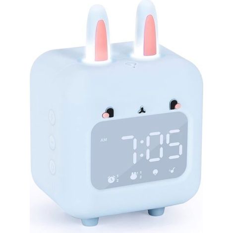 Digitaler Kinderwecker, Hasenwecker für Mädchenzimmer, mit Nachtlicht, Countdown-Timer, blau-MCJ (1/4)