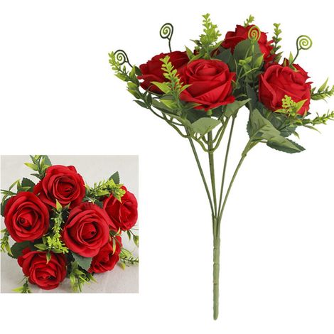 YiFudd: Exquisitos ramos de flores artificiales de seda para bodas y San Valentín, decoración nupcial.