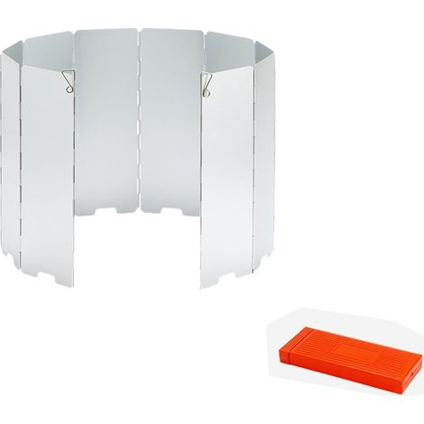 Pare-brise pliable en aluminium, pare-brise de camping à 10 panneaux, pare-brise de camping à panneau extérieur pour poêle de camping, pique-nique, utilisations multiples (1/3)