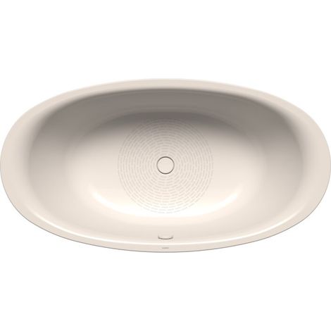 Baignoire ovale Ellipso Duo Pergamon effet perle antidérapante 190 x 100 cm (1/2)