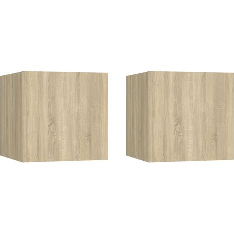 Mesitas noche 2 uds madera ingeniería roble 30,5x30x30cm