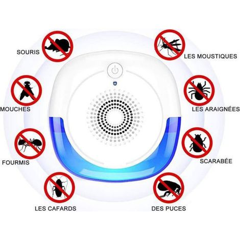Lot de 4 répulsifs à ultrasons haute puissance pour insectes, appareil électrique anti-rongeurs, anti-parasitaires, moustiques (1/5)