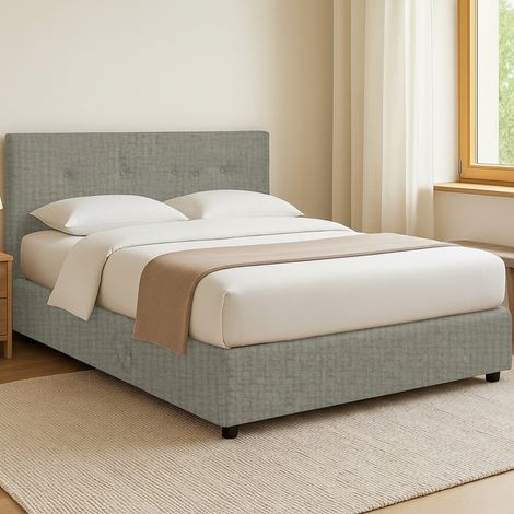 Cama de Plaza y Media Luton, Desenfundable, Hecho en Italia, Gris (1/5)