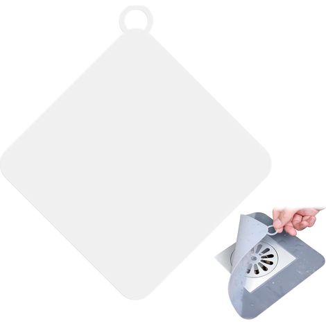 BRAVIX 4 Pièces Bouchons de Vidange en Silicone Anti-Odeur, 20×20cm Bouchon Douche Vidange, Universel Bouchon Evier, Protection de Drain de Silicone pour Cuisine, Buanderie et Salle de Bain (Blanc, Gr
