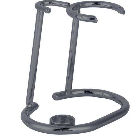 Support mural pour rasoir homme, porte-brosse et coupe-barbe, support de rangement en métal (couleur gris) (1/5)