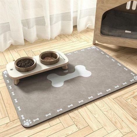 Tapis d'alimentation pour chiens et chats, format XXL 50 x 80 cm. Tapis d'alimentation en terre de diatomées. Séchage rapide. (1/5)
