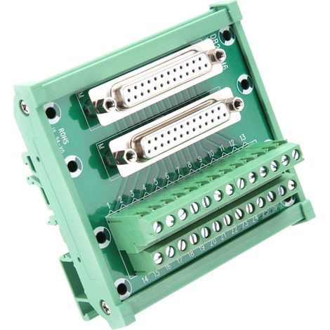 DB25-M6 Doppel-DIN-Schienen-Steckverbindermodul, weibliche Buchse, Schraubklemme für Schiene (1/5)