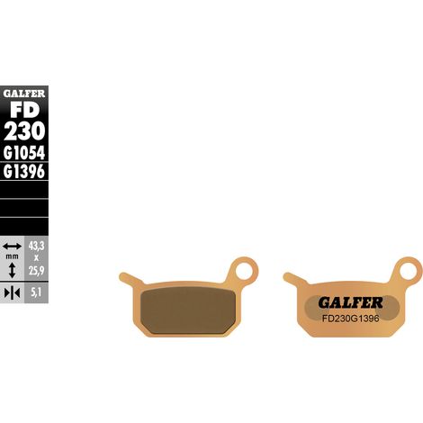 Pastillas de freno Galfer KH325 de metal sinterizado (doradas) para todoterreno KTM SX50/65 traseras
