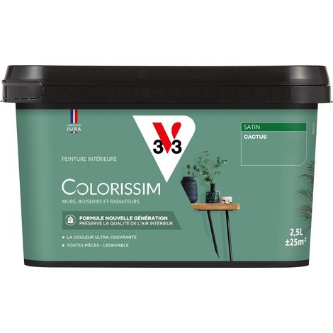 Peinture murale intérieure Colorissim® V33 Cactus Satin 2,5L (1/5)