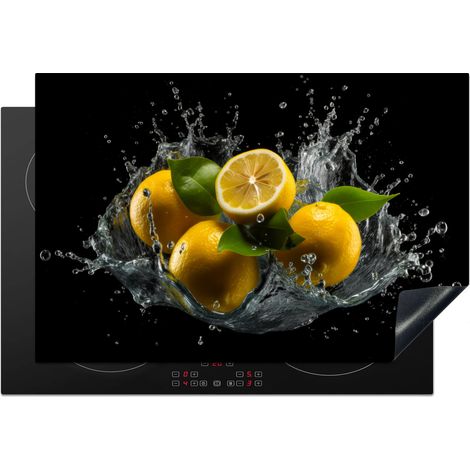 Induction Hob Protector Lemon - Fruit - Yellow - Black 77x51 cm