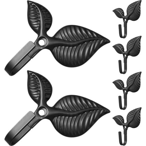 muraux décoratifs SECFOU en métal noir lot de 6 en fer en (1/5)