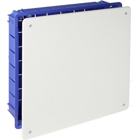 Boîtier de connexion encastrable pour cloison creuse 260x260mm, couvercle à vis et pattes