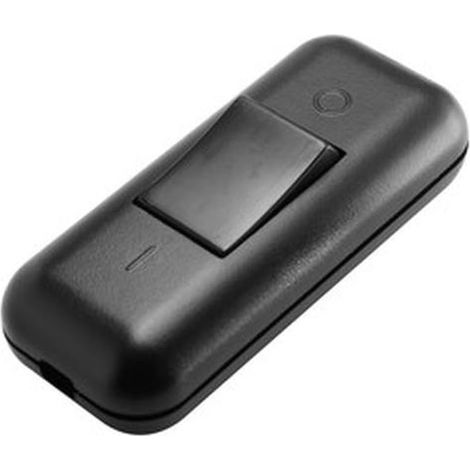 Interrupteur bipolaire 2 A 250 V noir, en blister, pour contrôler les circuits électriques et protéger les installations.