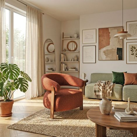 Fauteuil lounge BYRON, Terracotta/ 77x72x68