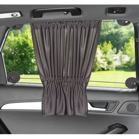 Pare Soleil Voiture, 2Pcs Pare Soleil Voiture avec Ventouse, Rideau Occultant Voiture Arriere, Protege Soleil Voiture, Cache Fenetre (1/4)