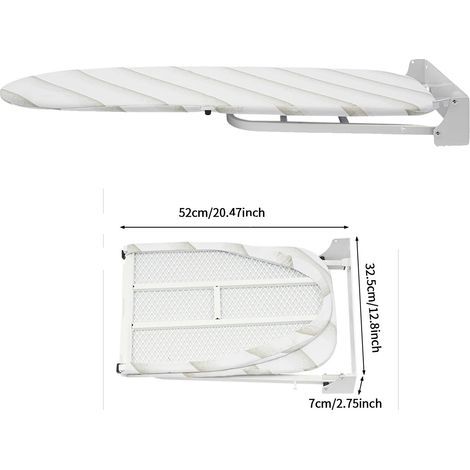 Table à repasser murale, design pliable, rotation à 180°, BLANC (1/2)