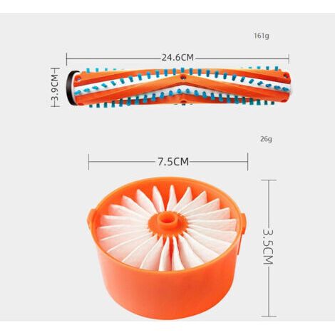 Remplacement pour aspirateur sans fil Black and Decker BSV2020G BSV2020P Pièce de rechange 1 rouleau à brosse, 3 filtres . (1/3)