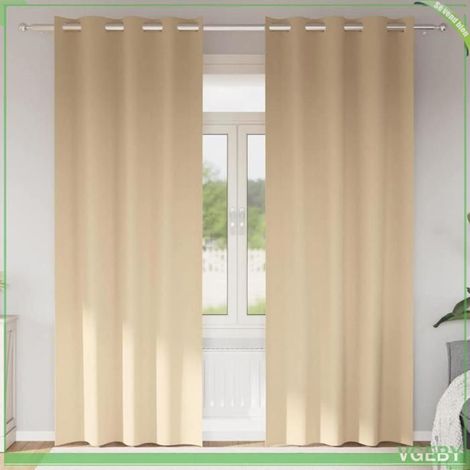 Rideaux occultants - FAFEISY - Tissage triple - Crème - 260 x 140 cm - Bloque 80–90% lumière (1/5)