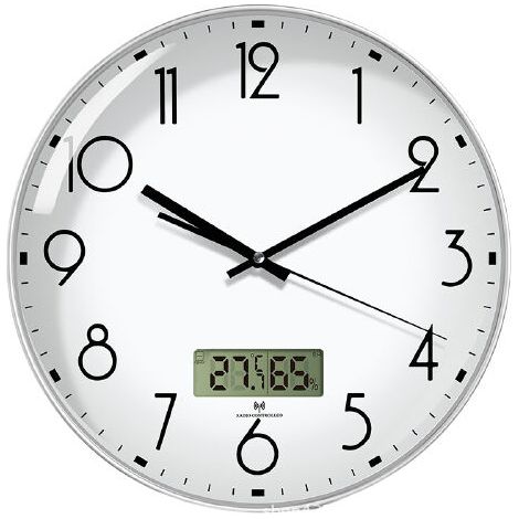 royaluxe - Horloge murale de salon de 12 pouces horloge en plastique domestique simple horloge à quartz muet , visage blanc et cadre blanc L , 30530cm, (1/5)