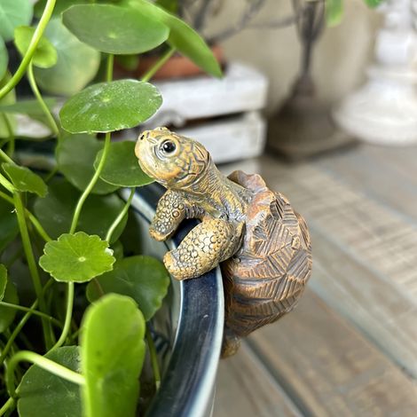 Tortue - Décor En Résine Pour Aquarium - Figurine De Tortue Avec Canne À Pêche - Blanc - 1 Pièce (1/5)