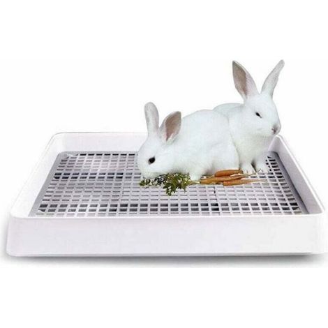 Petit bac à litière avec cage grillagée pour rats, hamsters, furets, lapins et cochons d'Inde (1/5)
