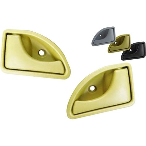 2 (JAUNE/VERT) Poignée de porte avant gauche et droite, loquet de porte pour RENAULT TWINGO (1993-2007) / KANGOO (1998-2010) (1/5)