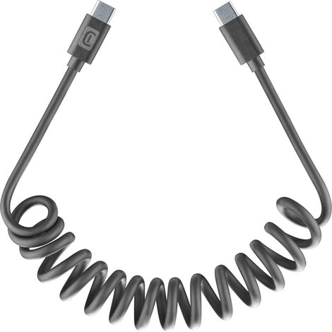 Cellularline USB-C Spiralkabel 1,2 m Typ-C Schwarz