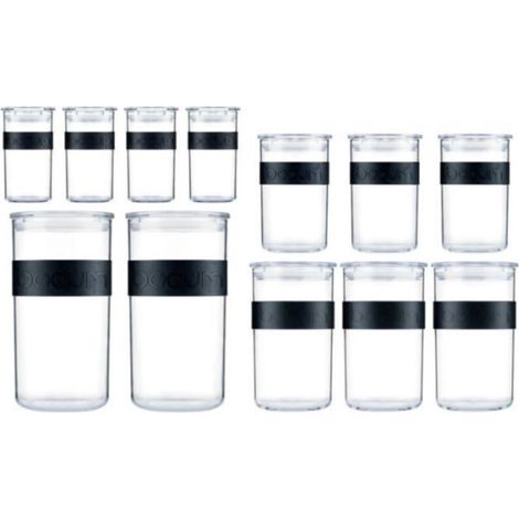 Bocaux conservation - BODUM - PRESSO SET - 12 bocaux plastique avec couvercle hermétique