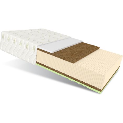 Matratze 90x200 Latexmatratze GIOVANI MAX 7 Zonen Latex Kokos Clima Latex H3 27 cm ALOEVERA
