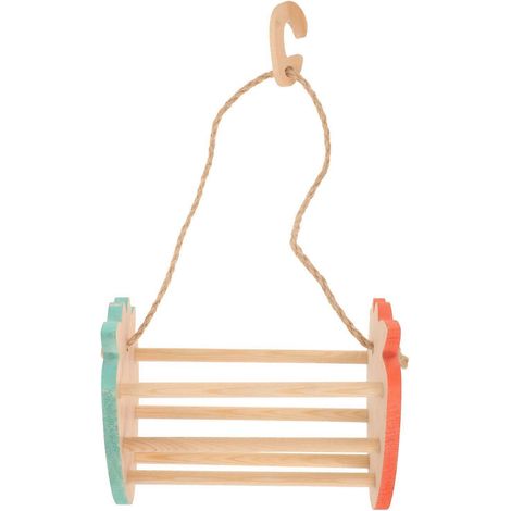 Perchoir suspendu en bois pour perroquet, compatible avec les jouets à mâcher, marron (1/5)