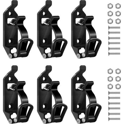 Support pour pelle de voiture, lot de 6, support pour pelle de toit, étagère de rangement murale, support de pelle de toit en métal réglable, pour camions, bateaux et outils. (1/4)