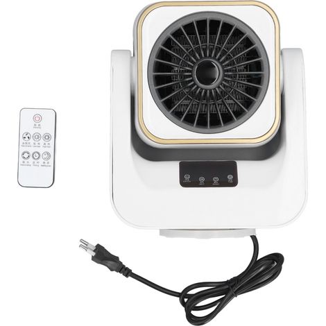 Radiateur de bureau électrique compact, chauffage et ventilation, télécommande, pour maison/bureau, 220V, 1000W, gris (1/5)