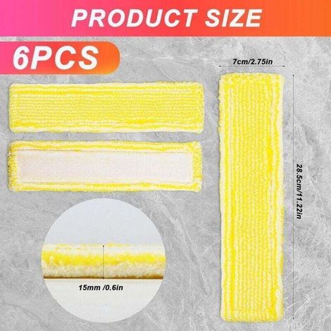 6 Pcs Chiffons de Nettoyage en Microfibre pour Karcher Bonnette Microfibre Lingette pour Lave Vitre Karcher WV2 WV5 WV6 Plus Premium pour Nettoyeur Vitre Aspirateur de Fenêtre Accessoires