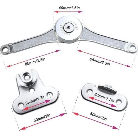 Charnières de Support Réglables pour Meubles et Armoires – Système d’Ascenseur pour Couvercle, Lot de 2 (1/5)
