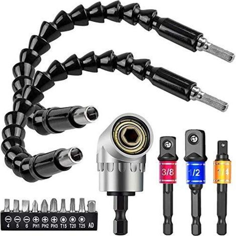 Rallonge Tournevis Magnétique - Adaptateur Angle 105° Pour Perceuse - Compatible Embout Hexagonal - 1 Pièce (1/5)