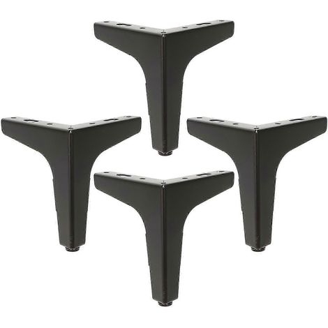 Ensemble de pieds de meuble de rechange robustes en métal noir (4 pièces) (1/5)