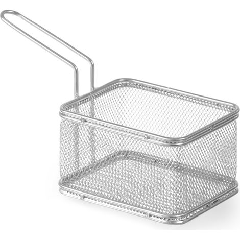 Cesta miniatura para aperitivos fritos, acero inoxidable, 125 x 100 x 85 mm - Hendi 426432