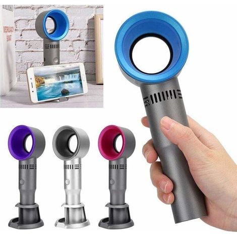 Ventilateur à Main, Ventilateur sans pales Mini Ventilateur Portable Rechargeable USB Portable de quatrième génération Ventilateur de Refroidissement Personnel électrique Portable(mèche)