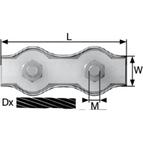 Dörner + Helmer 4814444 abrazaderas de cables acero galvanizado 2 mm