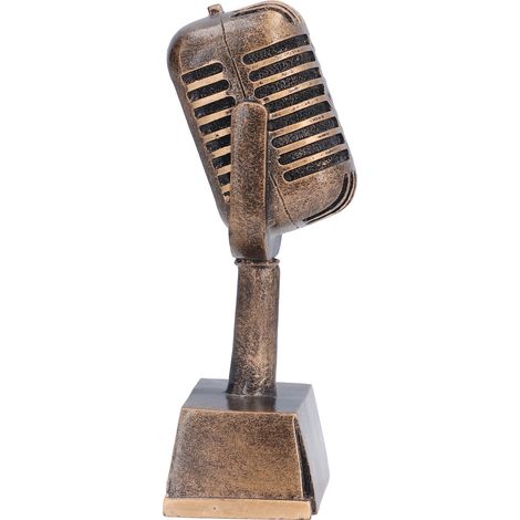 Musikpreis-Trophäe aus Kunstharz, dekoratives Mikrofon, Tischdekoration für Zuhause, Gesangswettbewerb (1/5)