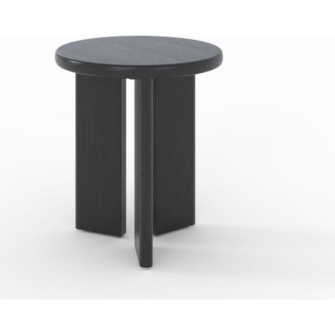 Table d'appoint ronde en bois noir D40 cm - NÉA