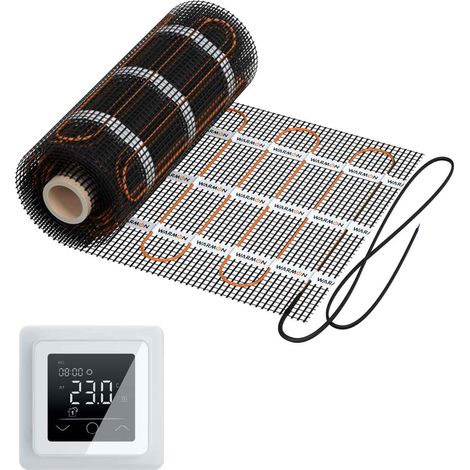 Natte chauffante WARMON CLASSIC LIGHT 100 W/m² avec Thermostat TP 750 tactile blanc - 14 m²