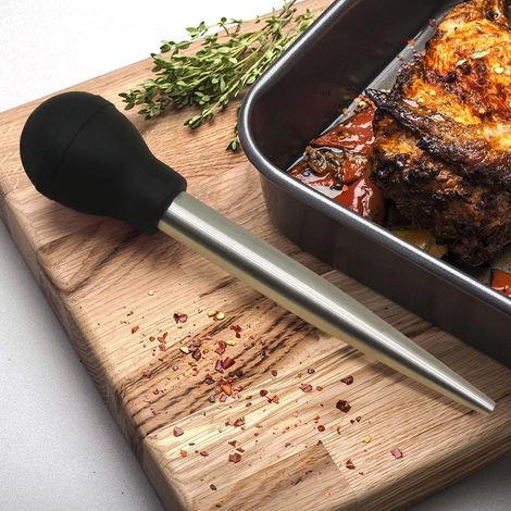 Aiguille à dinde - Acier inoxydable de qualité alimentaire avec injecteur de marinade et brosse pour un nettoyage facile(1pc) (1/4)